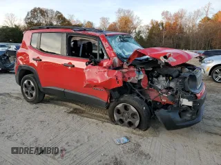 2017 Jeep Renegade Sport with VIN ZACCJBAB5HPF02529, listed as a Copart auction lot 80759394 with 130,906 mi miles and Salvage Title. Bid and sale history available at carsss.com. Image 4.