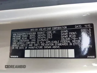 2016 Volvo XC90 T6 Momentum with VIN YV4A22PK7G1050168, listed as a IAAI auction lot 41720055 with 119,957 mi miles. Bid and sale history available at carsss.com. Image 9.
