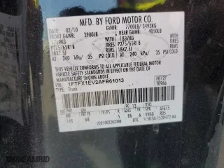 2010 Ford F-150 XL with VIN 1FTFX1EV2AFB61013, listed as a Copart auction lot 53895375 with 119,331 mi miles and Clean Title. Bid and sale history available at carsss.com. Image 12.