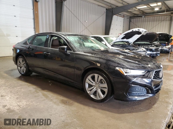 2021 Acura TLX w/Technology Package with VIN 19UUB6F42MA006599, listed as a Copart auction lot 42897175 with 34,447 mi miles and Salvage Title. Bid and sale history available at carsss.com. Image 4.