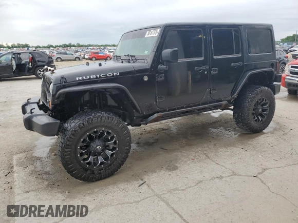 2014 Jeep Wrangler Unlimited Rubicon X with VIN 1C4HJWFG0EL142071, listed as a Copart auction lot 56187575 with 110,597 mi miles and Salvage title. Bid and sale history available at DreamBid. Image 1.