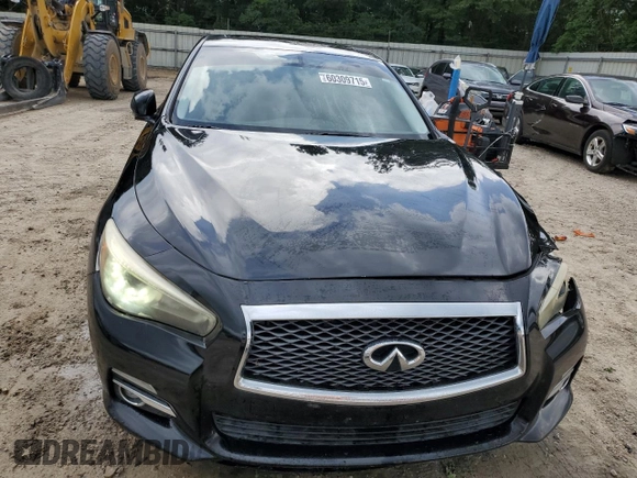 2014 Infiniti Q50 Premium with VIN JN1BV7AP6EM680844, listed as a Copart auction lot 60309715 with 182,173 mi miles and Salvage title. Bid and sale history available at DreamBid. Image 5.