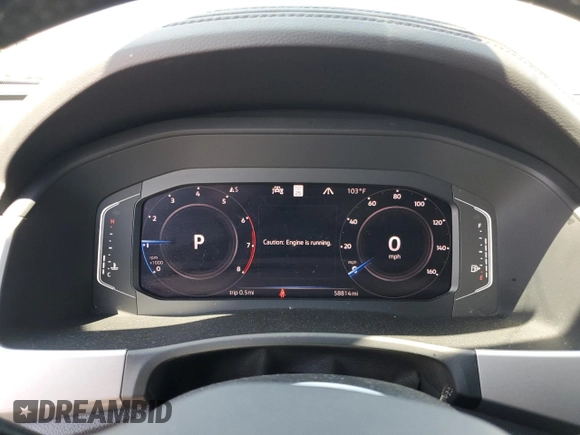 2020 Volkswagen Atlas SEL with VIN 1V2MC2CA6LC207180, listed as a Copart auction lot 61942554 with 58,814 mi miles and Clean title. Bid and sale history available at DreamBid. Image 9.