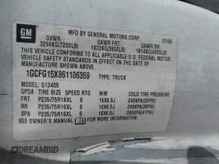2006 Chevrolet Express Cargo Van with VIN 1GCFG15X861106359, listed as a IAAI auction lot 41847444 with 240,417 mi miles. Bid and sale history available at carsss.com. Image 9.