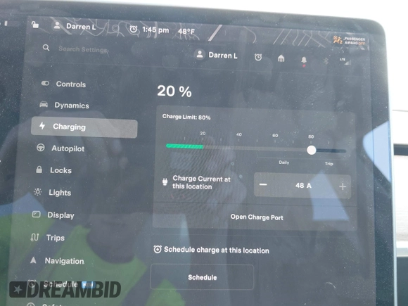 2021 Tesla Model Y Long Range with VIN 5YJYGDEE4MF122362, listed as a IAAI auction lot 42096138 with 47,006 mi miles and . Bid and sale history available at DreamBid. Image 18.