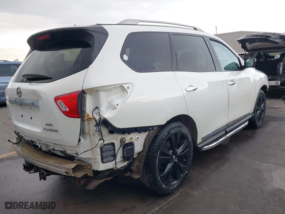2017 Nissan Pathfinder S with VIN 5N1DR2MM6HC660212, listed as a IAAI auction lot 41905628 with 123,669 mi miles. Bid and sale history available at carsss.com. Image 4.