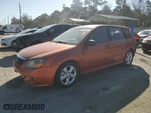 2009 Kia Spectra with VIN KNAFE241695022477, listed as a Copart auction lot 49182505 with 264,967 mi miles and Non Repairable. Bid and sale history available at carsss.com. Image 1.