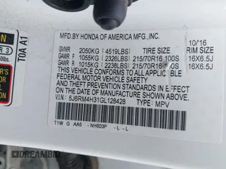 2016 Honda CR-V LX with VIN 5J6RM4H31GL128428, listed as a IAAI auction lot 41844212 with 30,173 mi miles. Bid and sale history available at carsss.com. Image 9.