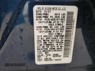 2007 Nissan Murano SL с VIN JN8AZ08T37W530600, выставлен на аукционе Copart как лот 55478915 с пробегом 159 811 миль миль и Списание • Salvage title. История ставок и продаж доступна на DreamBid. Изображение 12.