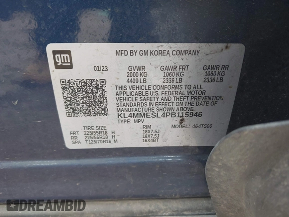 2023 Buick Encore GX Select с VIN KL4MMESL4PB115946, выставлен на аукционе IAAI как лот 42149072 с пробегом 30 986 миль миль и . История ставок и продаж доступна на DreamBid. Изображение 9.