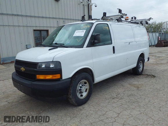 2018 Chevrolet Express Cargo Van with VIN 1GCWGAFP1J1322142, listed as a IAAI auction lot 41952498 with 155,218 mi miles. Bid and sale history available at carsss.com. Image 17.