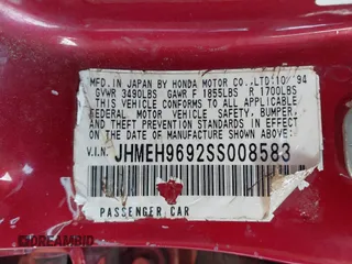 1995 Honda Civic z VIN JHMEH9692SS008583, wystawiony jako IAAI lot #41891776 z przebiegiem 244 377 mil mil oraz . Historia ofert i sprzedaży dostępna na DreamBid. Obrazek 9.