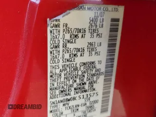 2008 Nissan Xterra S z VIN 5N1AN08W08C513575, wystawiony jako Copart lot #88254365 z przebiegiem 101 018 mil mil oraz Szkoda całkowita • Salvage title. Historia ofert i sprzedaży dostępna na DreamBid. Obrazek 13.