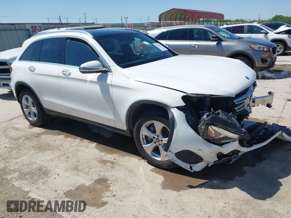 2018 Mercedes-Benz GLC 300 with VIN WDC0G4JB9JV056407, listed as a IAAI auction lot 41965217 with 77,228 mi miles and . Bid and sale history available at DreamBid. Image 1.