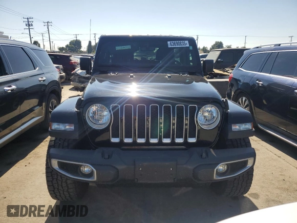 2020 Jeep Wrangler Unlimited Sahara with VIN 1C4HJXEG3LW145470, listed as a Copart auction lot 63690835 with 47,838 mi miles and Salvage title. Bid and sale history available at DreamBid. Image 5.