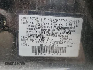 2016 Nissan Versa SV with VIN 3N1CN7AP7GL884716, listed as a Copart auction lot 49172665 with 134,620 mi miles and Salvage Title. Bid and sale history available at DreamBid. Image 14.