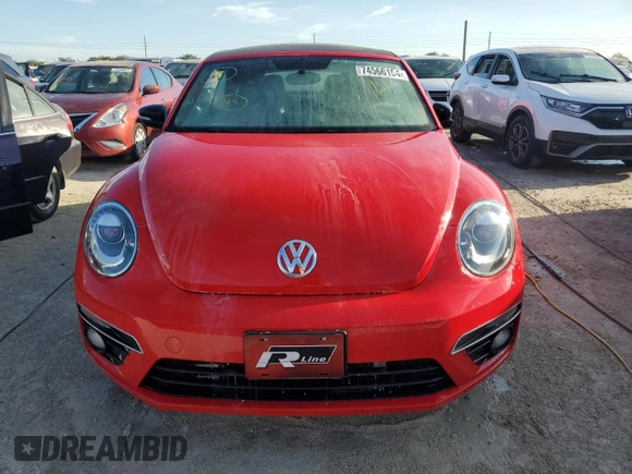 2015 Volkswagen Beetle with VIN 3VW7S7ATXFM807316, listed as a Copart auction lot 74566154 with Not Provided miles and Non Repairable. Bid and sale history available at DreamBid. Image 5.