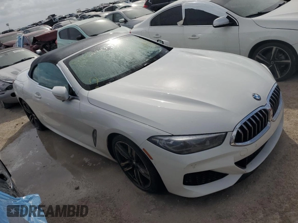 2019 BMW 8 Series M850i xDrive with VIN WBAFY4C53KBX29650, listed as a Copart auction lot 74467184 with Not provided miles and Salvage title. Bid and sale history available at DreamBid. Image 4.