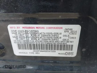 2016 Mitsubishi Outlander SE with VIN JA4AP3AW4GZ047259, listed as a IAAI auction lot 42558030 with 146,345 mi miles and . Bid and sale history available at DreamBid. Image 9.