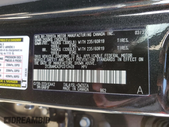 2023 Lexus RX with VIN 2T2BAMCA2PC013409, listed as a Copart auction lot 71721004 with 10,615 mi miles and Salvage Title. Bid and sale history available at carsss.com. Image 13.