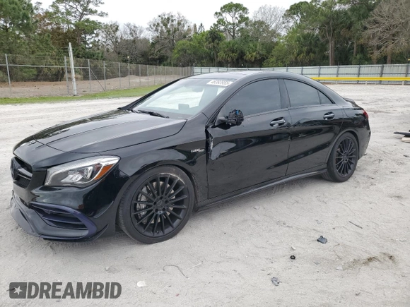 2017 Mercedes-Benz CLA 45 AMG with VIN WDDSJ5CB2HN424882, listed as a Copart auction lot 46393955 with 49,468 mi miles and Salvage Title. Bid and sale history available at DreamBid. Image 1.