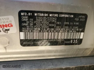 2023 Mitsubishi Outlander SE with VIN JA4J3UA83PZ042251, listed as a Copart auction lot 45570265 with 32,745 mi miles and Salvage Title. Bid and sale history available at carsss.com. Image 15.