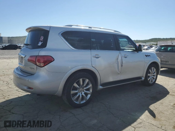 2014 Infiniti QX80 with VIN JN8AZ2NC1E9352813, listed as a Copart auction lot 73162984 with 185,154 mi miles and Salvage Title. Bid and sale history available at carsss.com. Image 3.