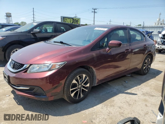 2014 Honda Civic Sedan EX with VIN 19XFB2F87EE027143, listed as a Copart auction lot 57973734 with 135,664 mi miles and Salvage Title. Bid and sale history available at carsss.com. Image 1.