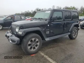 2018 Jeep Wrangler Unlimited Sahara with VIN 1C4HJXEG1JW194020, listed as a Copart auction lot 60204135 with 53,880 mi miles and Salvage title. Bid and sale history available at DreamBid. Image 1.