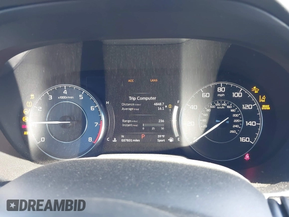 2021 Acura RDX with VIN 5J8TC2H34ML000734, listed as a IAAI auction lot 41448964 with 37,831 mi miles and . Bid and sale history available at DreamBid. Image 7.