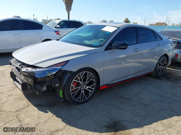 2022 Hyundai Elantra N with VIN KMHLW4AK8NU006711, listed as a IAAI auction lot 41885577 with 15,735 mi miles. Bid and sale history available at carsss.com. Image 18.
