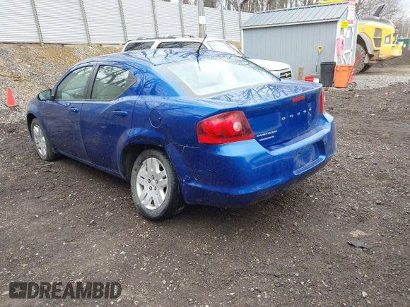 2013 Dodge Avenger SE with VIN 1C3CDZAB4DN628596, listed as a IAAI auction lot 41904599 with 56,791 mi miles and . Bid and sale history available at DreamBid. Image 3.