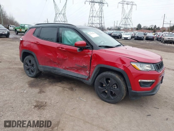 2018 Jeep Compass Latitude with VIN 3C4NJDBB2JT399488, listed as a IAAI auction lot 41553252 with 79,606 mi miles. Bid and sale history available at carsss.com. Image 1.