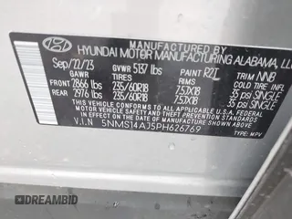 2023 Hyundai Santa Fe SE with VIN 5NMS14AJ5PH626769, listed as a IAAI auction lot 42637931 with 10,712 mi miles and . Bid and sale history available at DreamBid. Image 9.