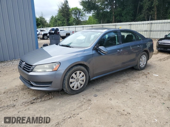 2013 Volkswagen Passat S with VIN 1VWAP7A34DC012297, listed as a Copart auction lot 60635515 with 157,647 mi miles and Salvage title. Bid and sale history available at DreamBid. Image 1.