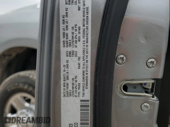 2024 Ram 2500 Tradesman with VIN 3C6UR5HJ5RG169223, listed as a Copart auction lot 50256095 with 7,506 mi miles and Salvage title. Bid and sale history available at DreamBid. Image 12.