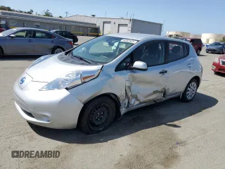 2017 Nissan LEAF S with VIN 1N4BZ0CP7HC307639, listed as a Copart auction lot 54362825 with 57,735 mi miles and Salvage Title. Bid and sale history available at carsss.com. Image 1.