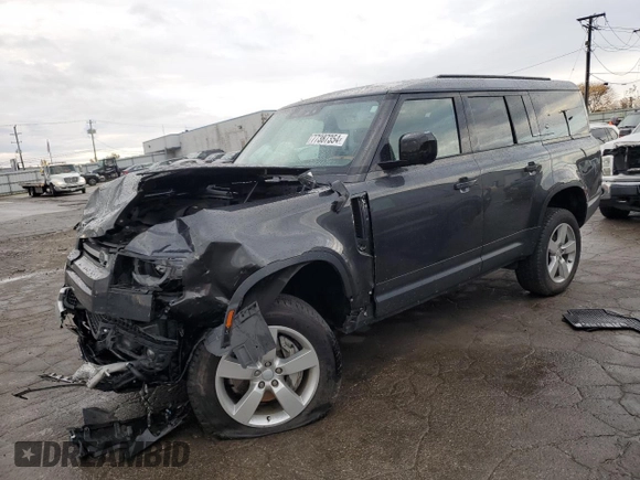 2023 Land Rover Defender with VIN SALEVFEU1P2142841, listed as a Copart auction lot 77387354 with 21,441 mi miles and Salvage title. Bid and sale history available at DreamBid. Image 1.