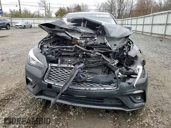 2018 Infiniti Q50 Luxe with VIN JN1EV7AR3JM444919, listed as a Copart auction lot 46714605 with 62,676 mi miles and Salvage Title. Bid and sale history available at carsss.com. Image 10.