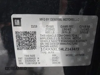 2020 GMC Acadia Denali z VIN 1GKKNXLS4LZ143473, wystawiony jako IAAI lot #42038816 z przebiegiem 39 851 mil mil oraz . Historia ofert i sprzedaży dostępna na DreamBid. Obrazek 9.