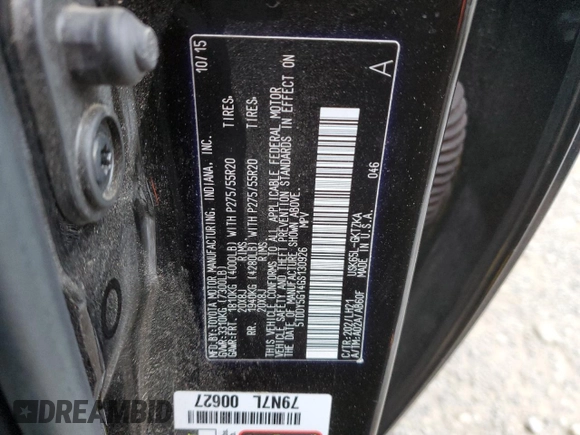 2016 Toyota Sequoia Platinum with VIN 5TDDY5G14GS130926, listed as a Copart auction lot 81528213 with 160,402 mi miles. Bid and sale history available at carsss.com. Image 12.