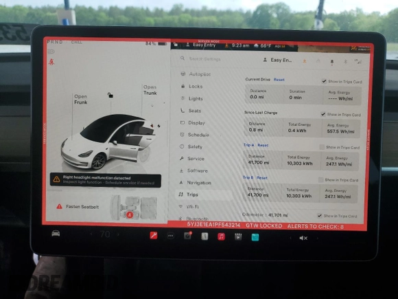 2023 Tesla Model 3 z VIN 5YJ3E1EA1PF543214, wystawiony jako Copart lot #53953185 z przebiegiem 41 701 mil mil oraz Szkoda całkowita • Salvage title. Historia ofert i sprzedaży dostępna na DreamBid. Obrazek 9.