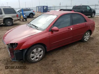 2009 Kia Spectra EX with VIN KNAFE221195645623, listed as a Copart auction lot 68252314 with 157,500 mi miles and Salvage Title. Bid and sale history available at carsss.com. Image 1.