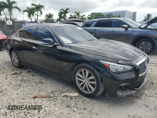 2015 Infiniti Q50 Sport with VIN JN1BV7AP2FM338924, listed as a Copart auction lot 64821585 with 104,907 mi miles and Clean title. Bid and sale history available at DreamBid. Image 4.