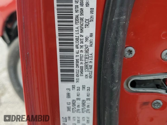 2014 Ram 1500 Express with VIN 1C6RR7KT3ES106247, listed as a Copart auction lot 58518385 with 224,610 mi miles and Non repairable. Bid and sale history available at DreamBid. Image 13.