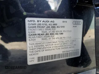 2020 Audi SQ5 Premium Plus with VIN WA1B4AFY3L2016244, listed as a Copart auction lot 51768275 with 30,084 mi miles and Salvage title. Bid and sale history available at DreamBid. Image 15.
