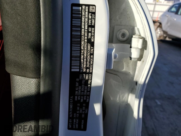 2019 Alfa Romeo Stelvio Ti with VIN ZASPAKBN7K7C50837, listed as a Copart auction lot 80262404 with Not provided miles and Salvage title. Bid and sale history available at DreamBid. Image 13.