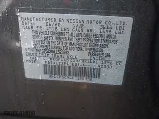 2020 Nissan Kicks SV with VIN 3N1CP5CV6LL525992, listed as a IAAI auction lot 41858823 with 55,343 mi miles. Bid and sale history available at carsss.com. Image 9.