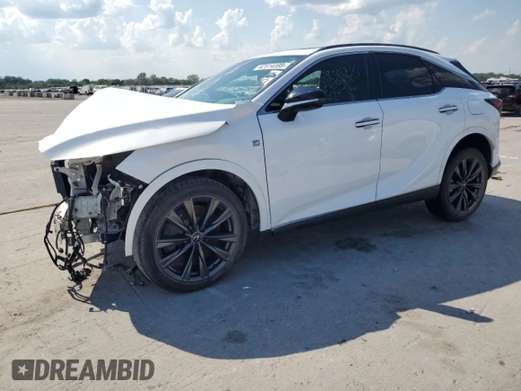 2023 Lexus RX 350 z VIN 2T2BAMCA0PC020343, wystawiony jako Copart lot #62514395 z przebiegiem Nie podano mil oraz Szkoda całkowita • Salvage title. Historia ofert i sprzedaży dostępna na DreamBid. Obrazek 1.