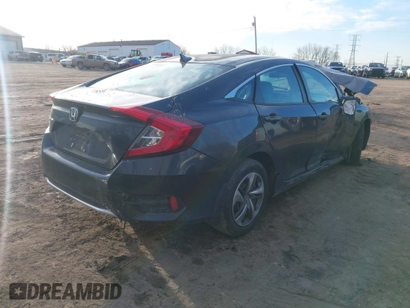 2020 Honda Civic Sedan LX with VIN 2HGFC2F66LH566187, listed as a IAAI auction lot 41523994 with 42,161 mi miles. Bid and sale history available at carsss.com. Image 4.